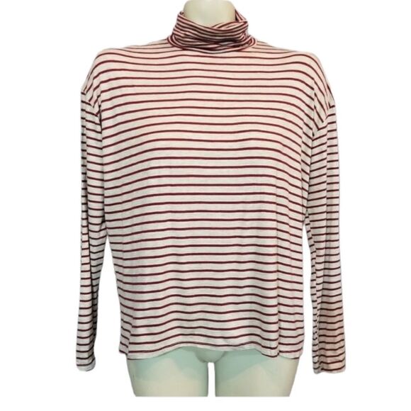 PST Red & White Stripe Turtleneck Size Small - Picture 1 of 5